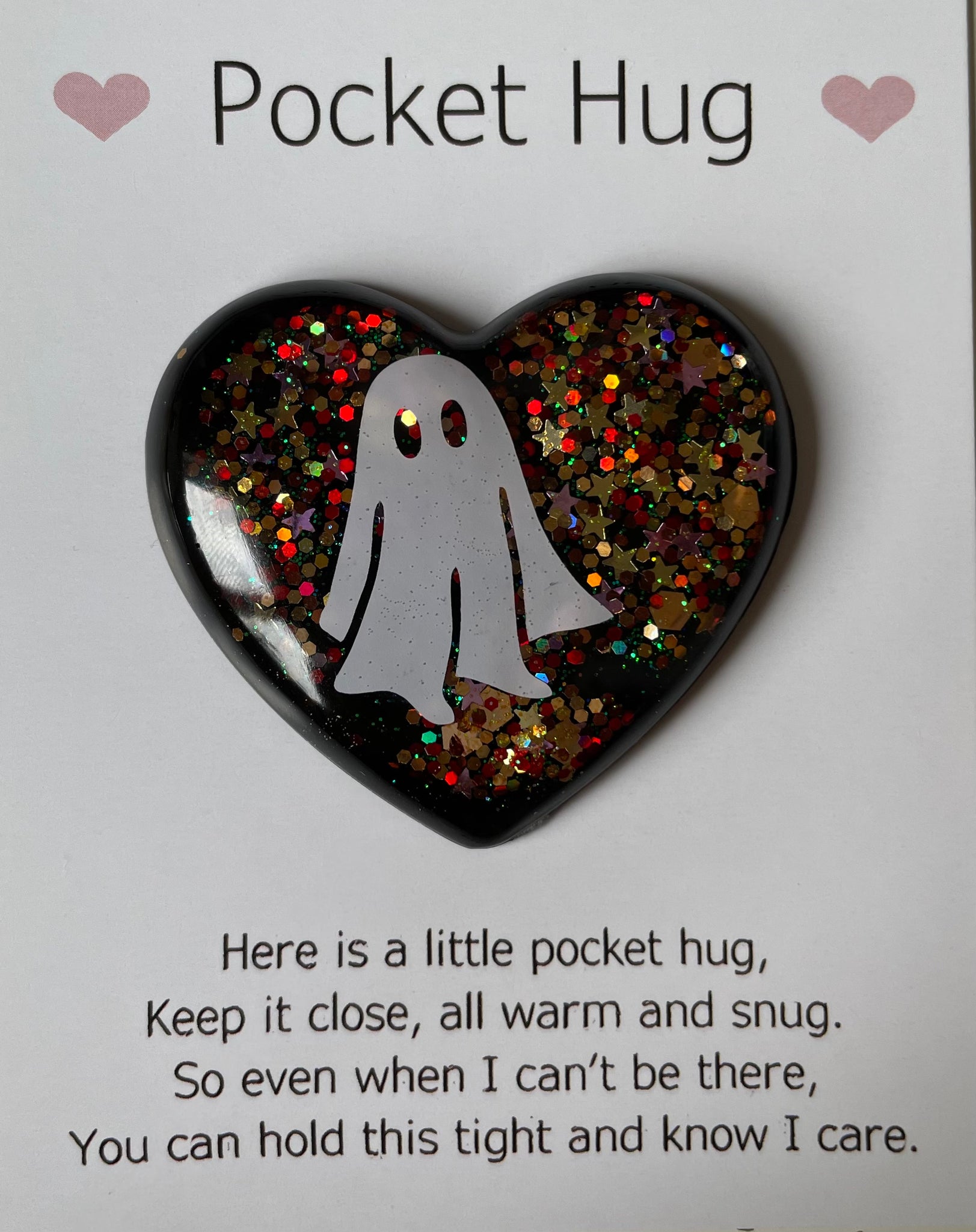 Pocket Comfort Ghosts - 4-teiliges Set Mit Ermutigungskarte | Süße Geister Als Emotionale Unterstützung | Grüne Taschenbegleiter